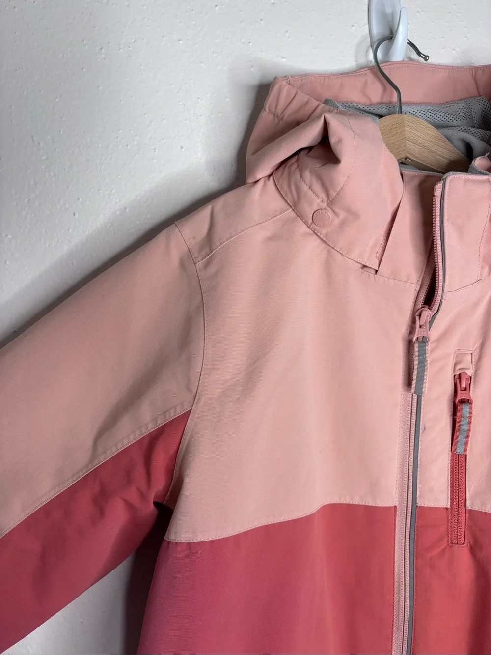 Polarn O. Pyret Waterproof Hooded Rain jacket Two Tone Pink Size 10-11yrs.
